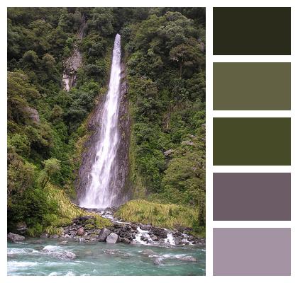 Nature New Zealand Waterfall Image